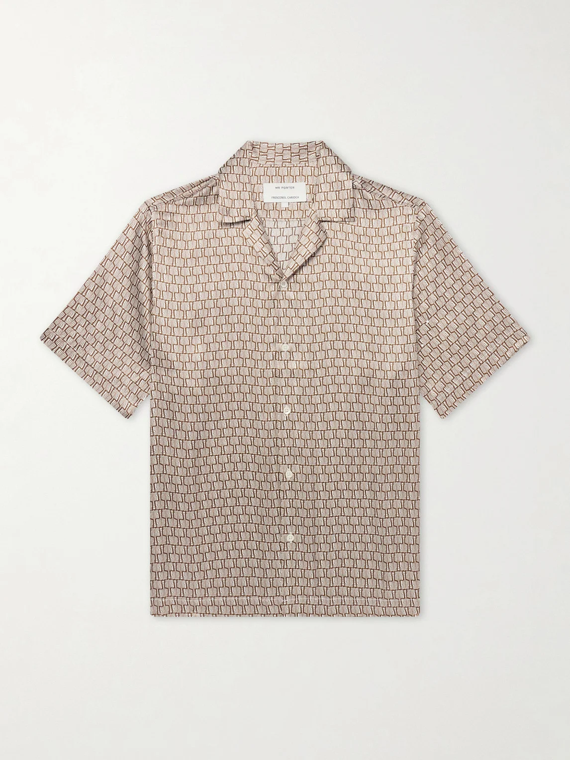 Roberto Camp-Collar Printed Silk-Voile Shirt - 1