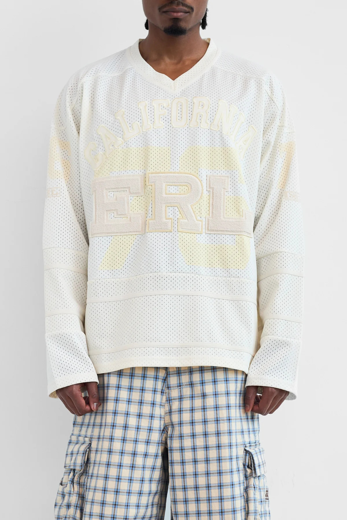 ERL California Hockey Jersey Knit Off White - 4