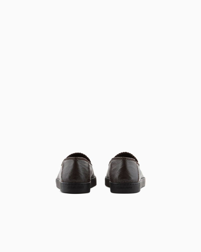 GIORGIO ARMANI Galleria 3 deerskin slip-ons with threading outlook