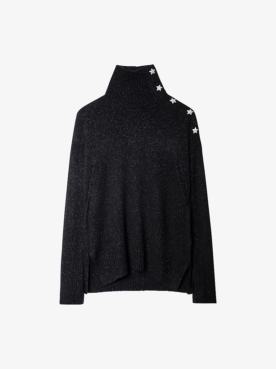 Alma contrast button cashmere jumper - 1