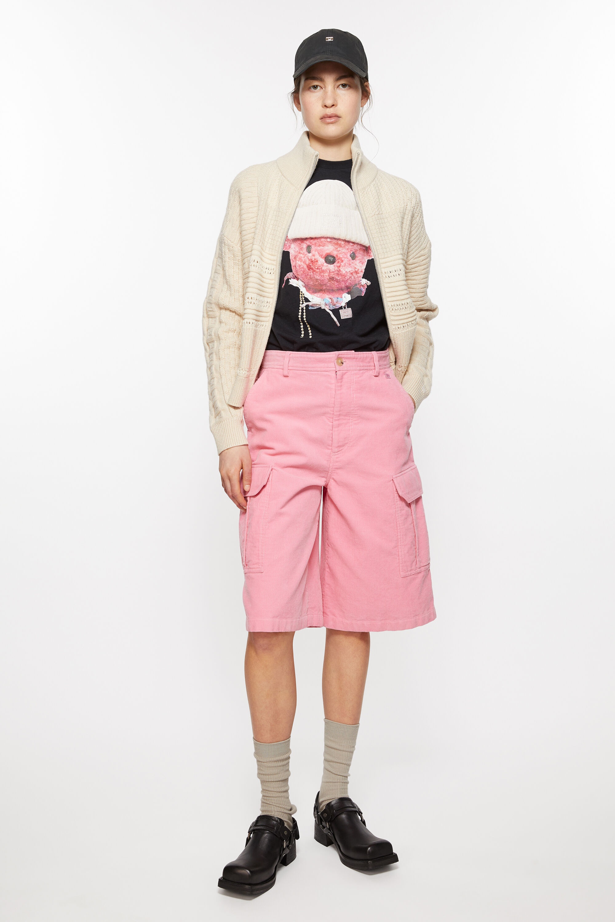 Corduroy shorts - Tango pink - 4