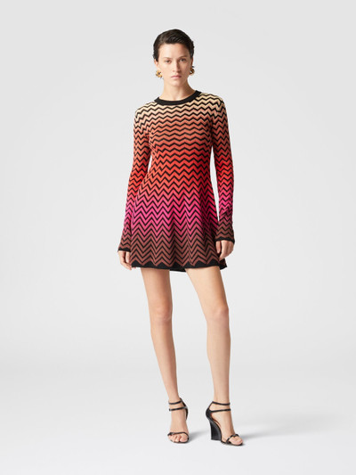 Missoni Flared mini-dress with dégradé chevron motif outlook