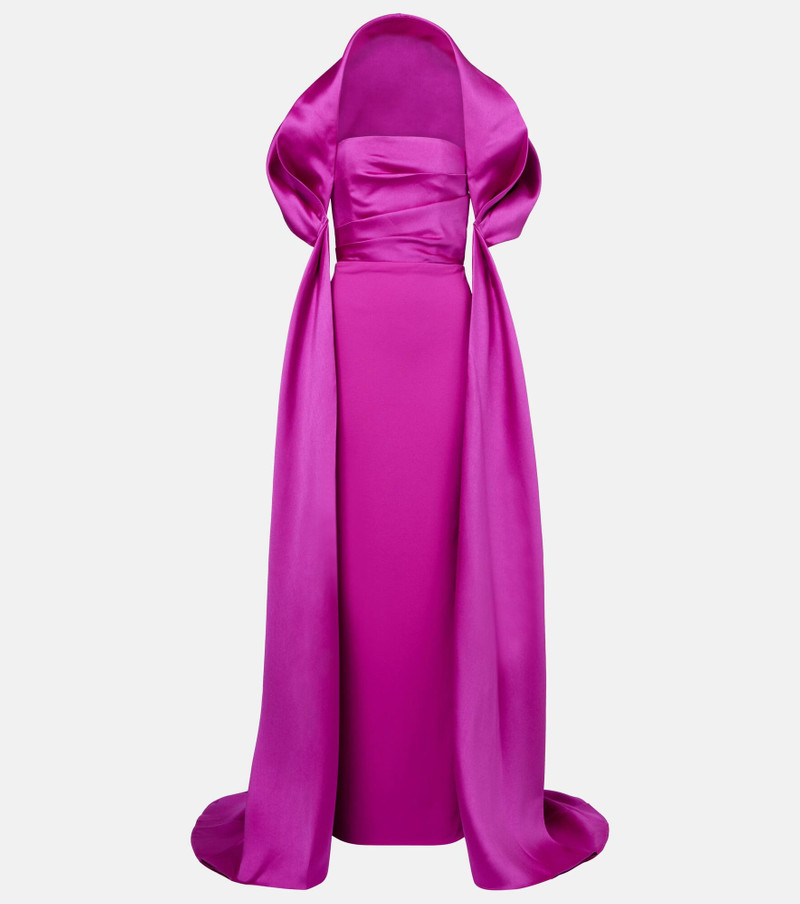 Vera caped satin gown 1