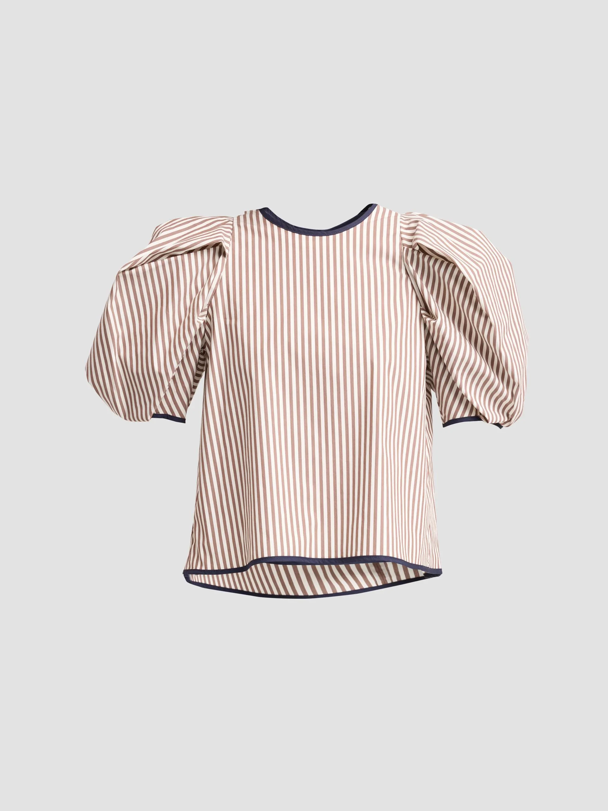 Women's Lotta Striped Cotton-Blend Crewneck Blouse - Brown - 1