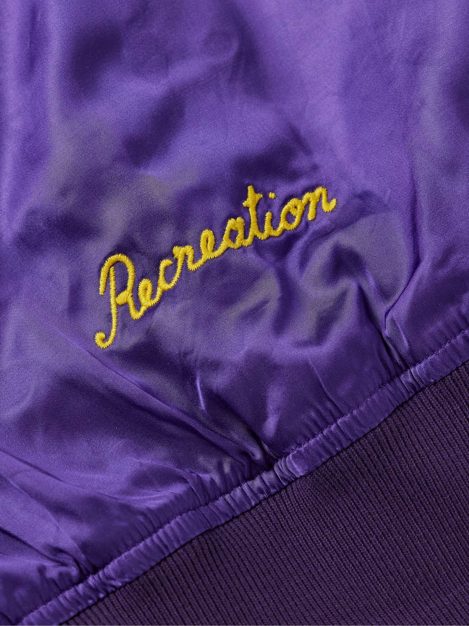 Athlete's Rally Logo-Appliquéd Embroidered Satin Bomber Jacket - 5