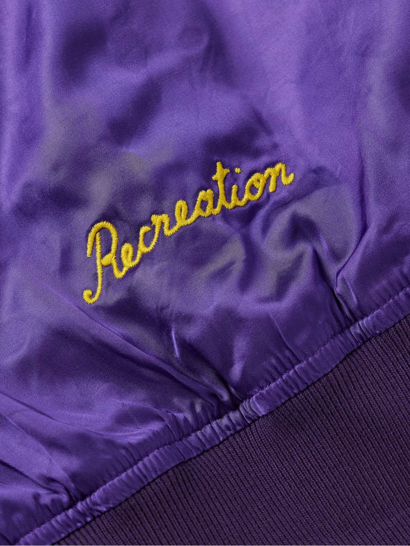 Athlete's Rally Logo-Appliquéd Embroidered Satin Bomber Jacket 5