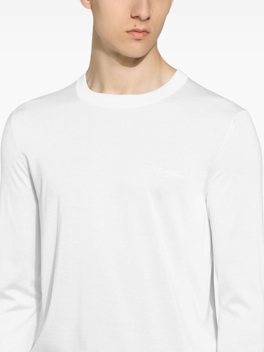 logo-embroidered silk jumper - 5