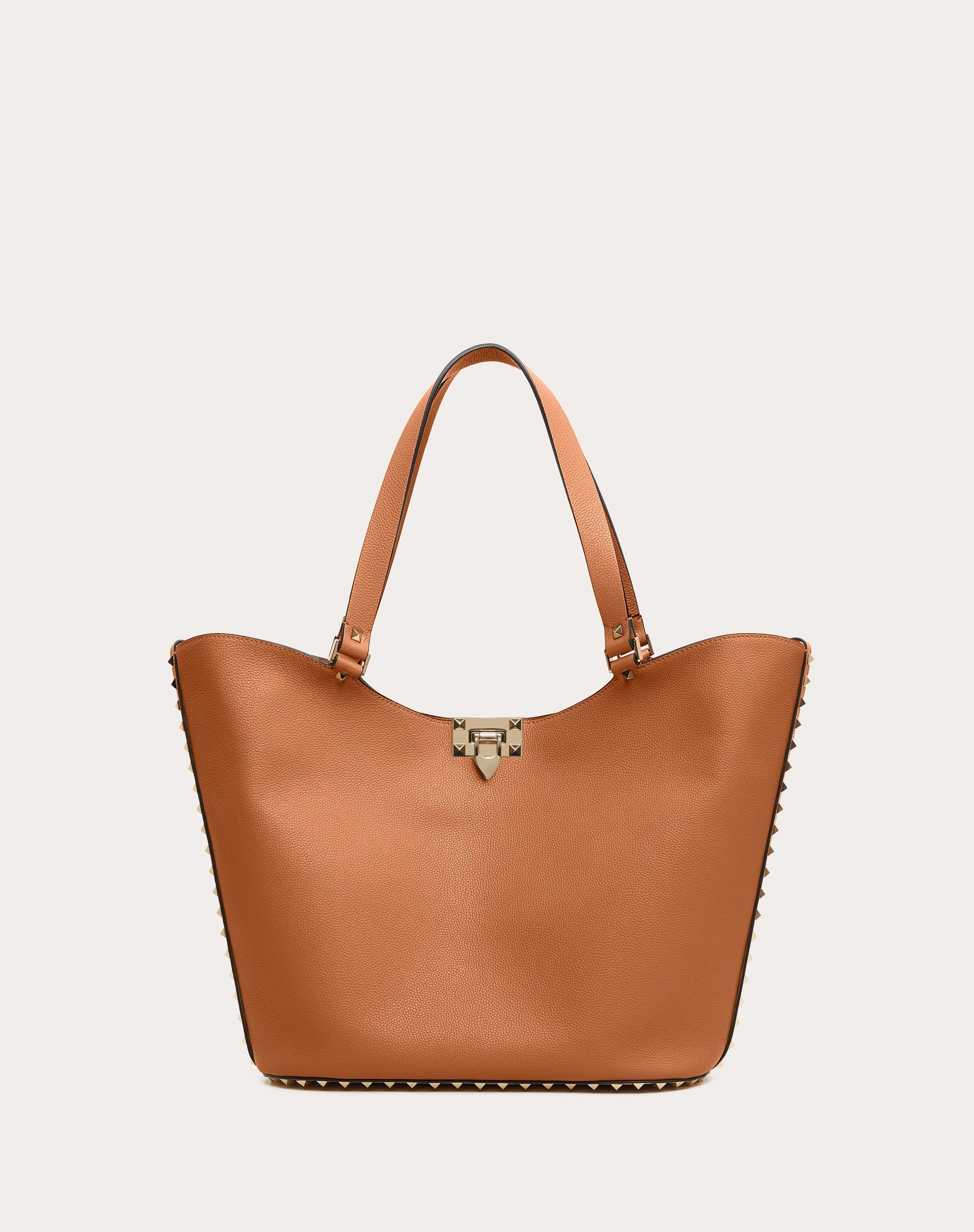 VALENTINO GARAVANI ROCKSTUD SHOPPING BAG IN GRAINY CALFSKIN - 1