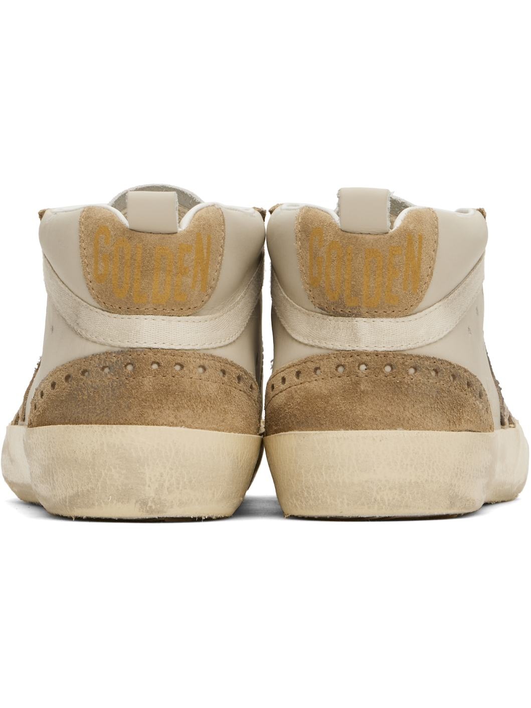 Beige & Brown Mid Star Classic Sneakers - 2
