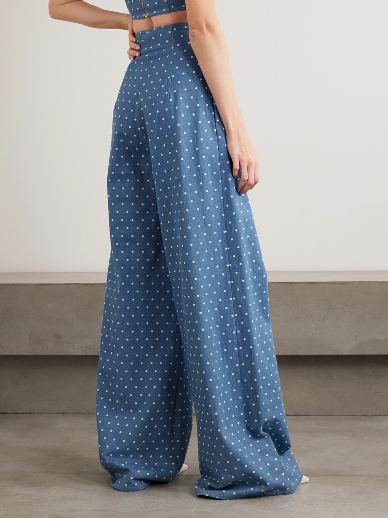 Marisol Pleated Polka-dot Wide Jeans 3
