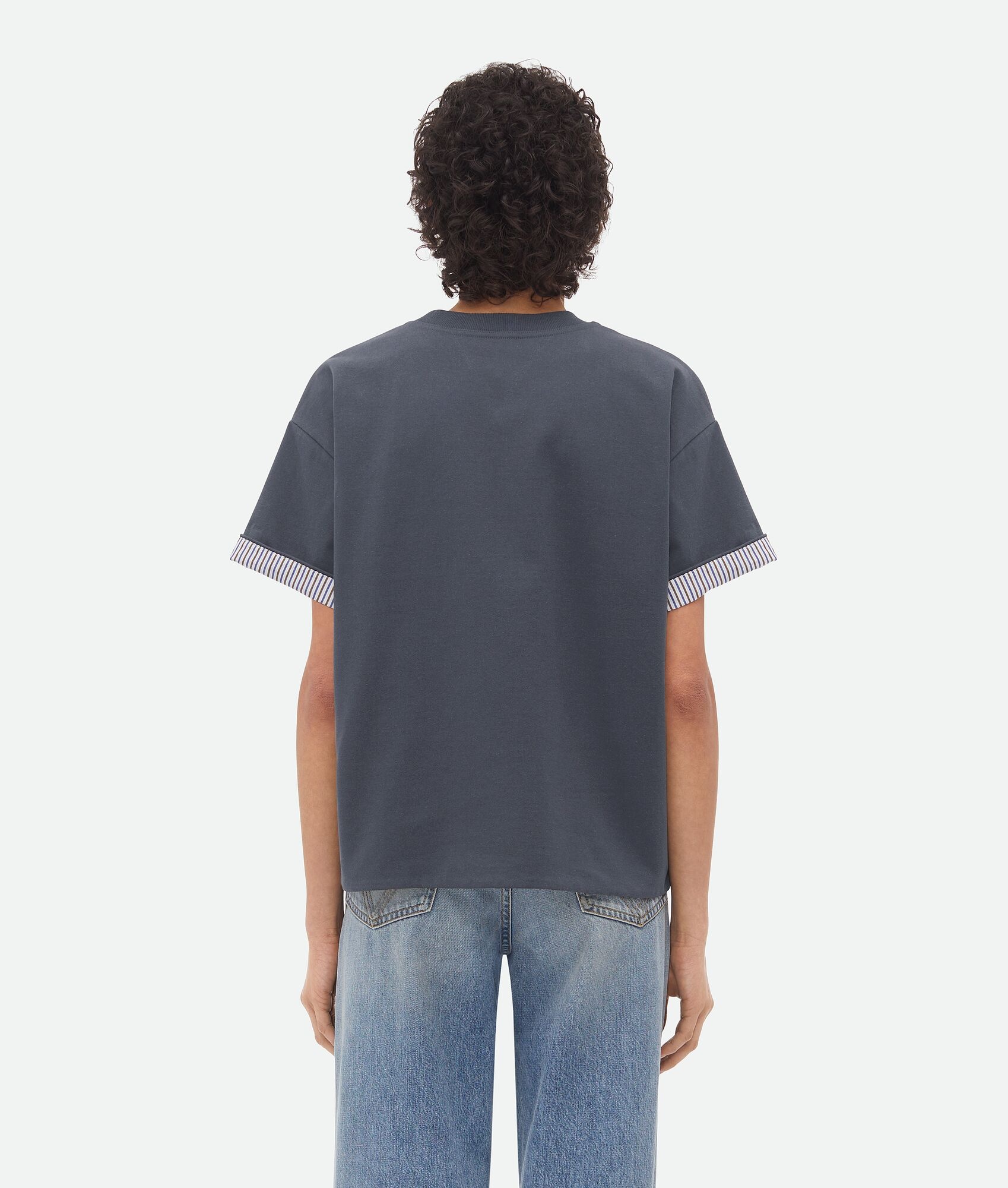Double Layer Striped Cotton T-Shirt - 3