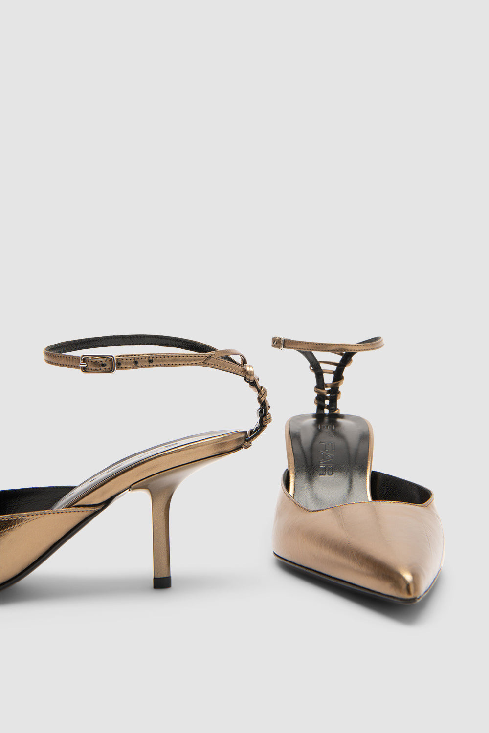 Teese Olive Eel Metallic Leather Pump - 4