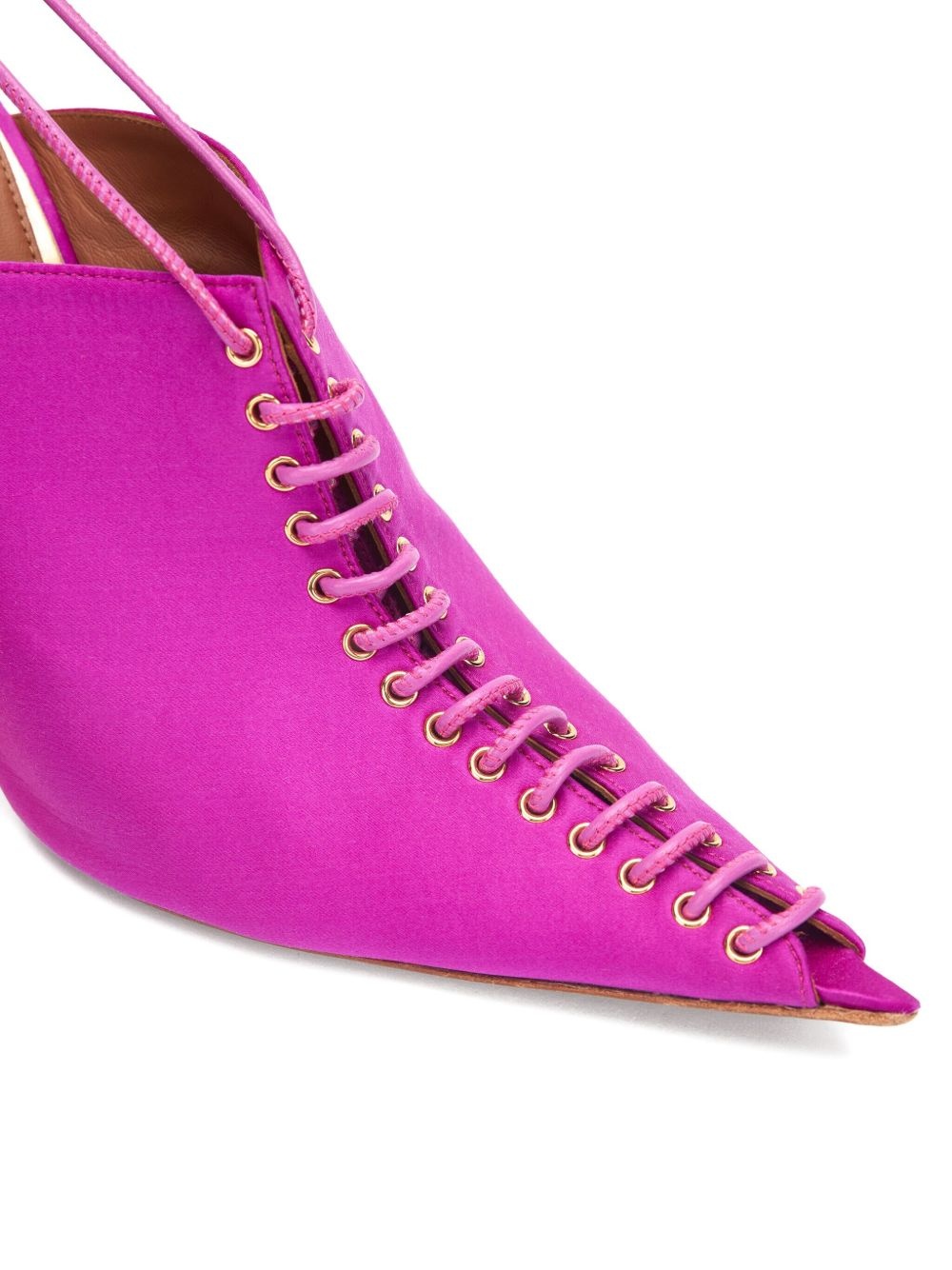 satin lace-up pumps - 5