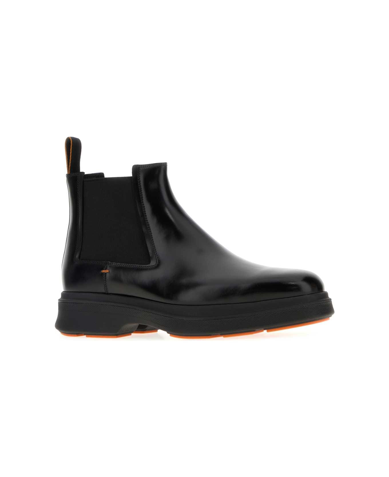 Black Leather Easy Nova Ankle Boots - 2