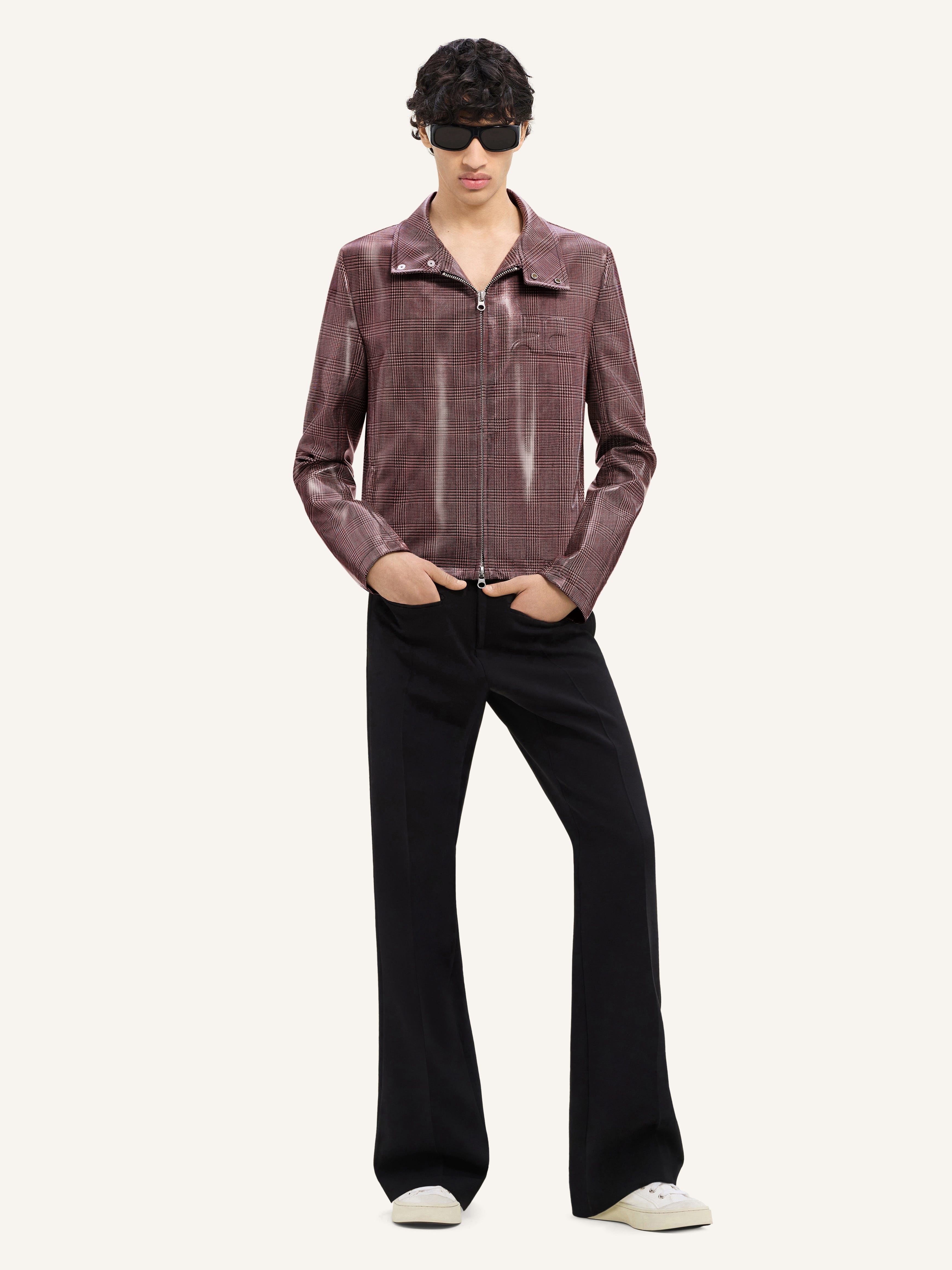 VINYL PRINCE OF WALES BIKER JACKET - 2