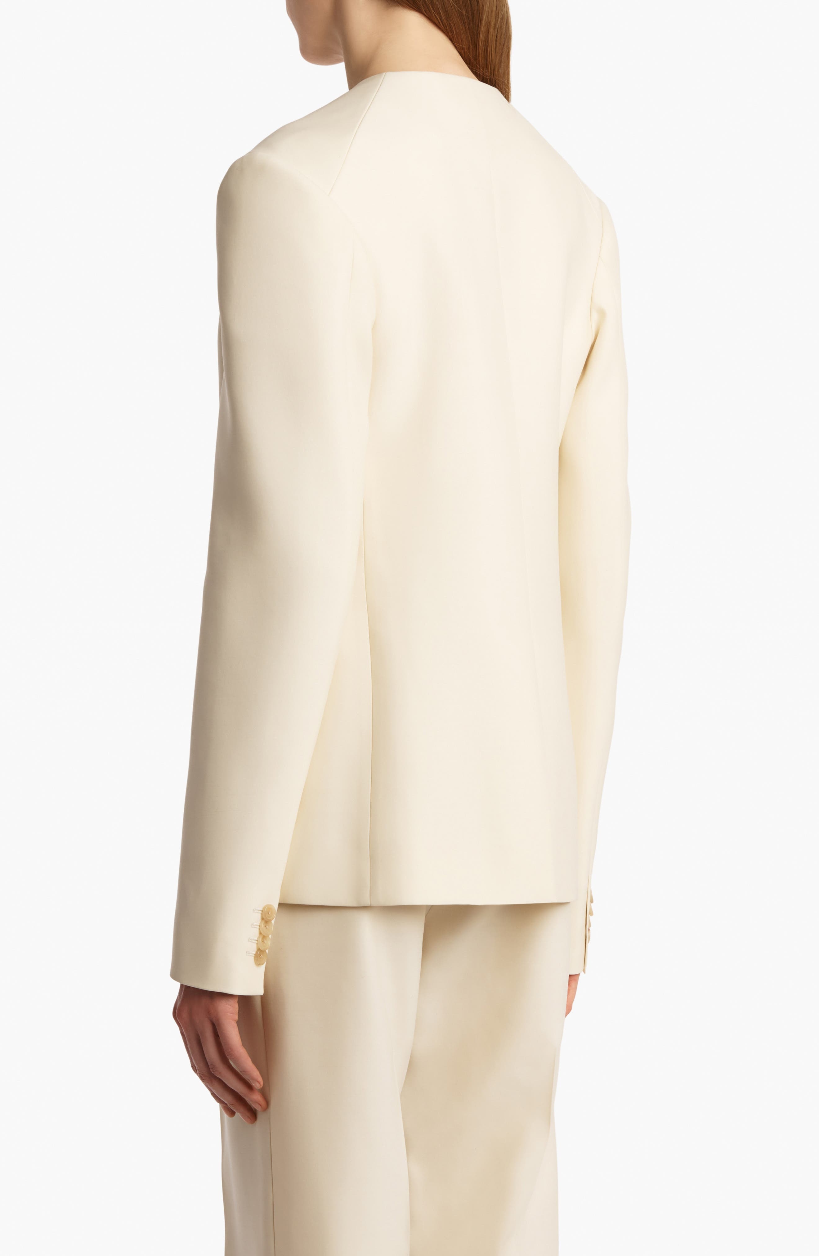 Khaite Jameson Textured Faille Jacket in Cream at Nordstrom - 2