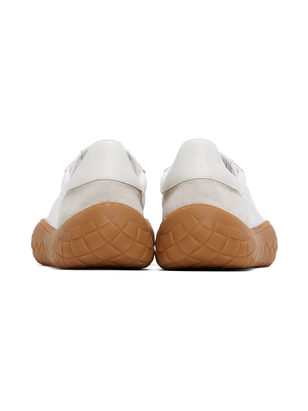 White Nylon & Suede Sneakers - 2