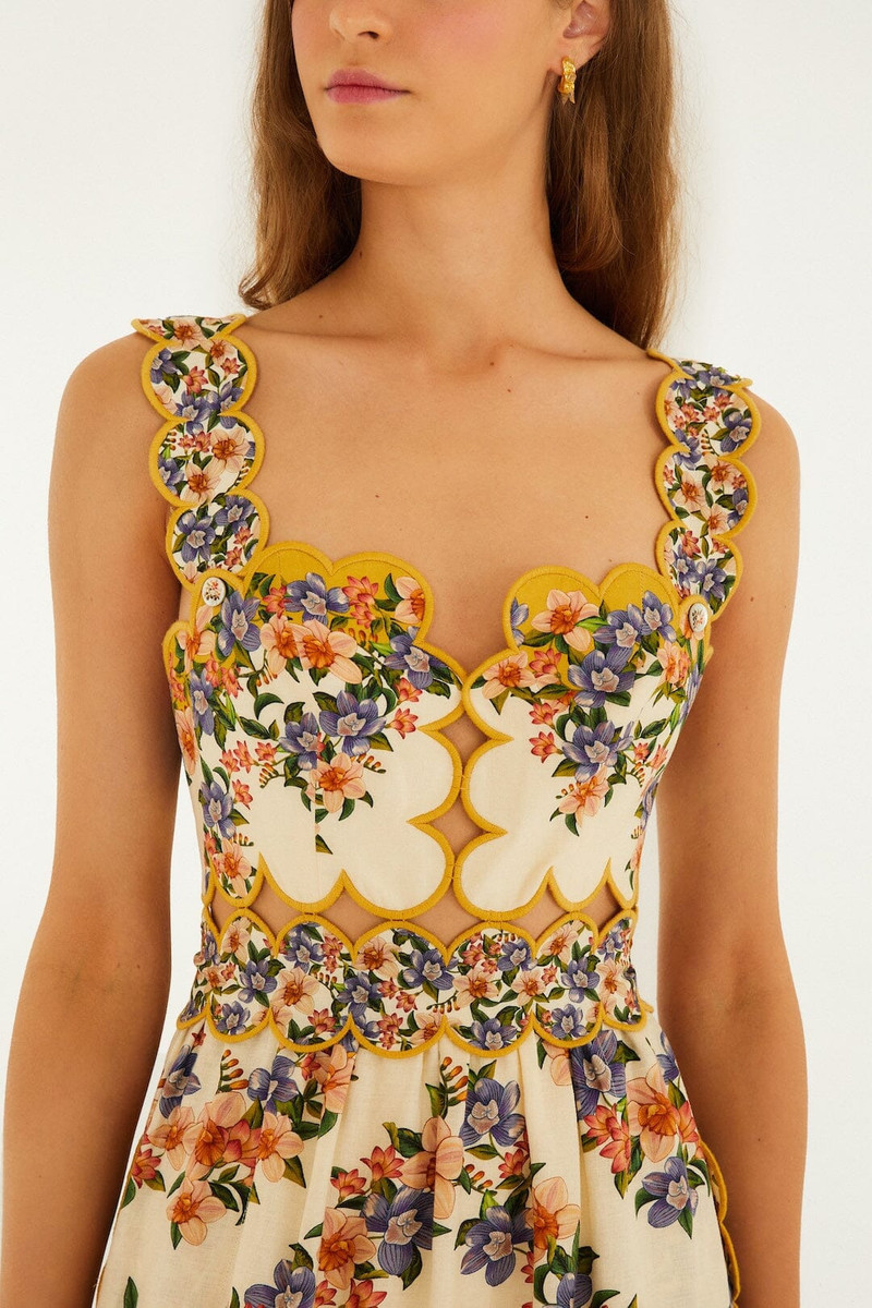 FARM RIO Sand Hilo Stripes Lenzing Ecovero Euroflax Midi Dress outlook