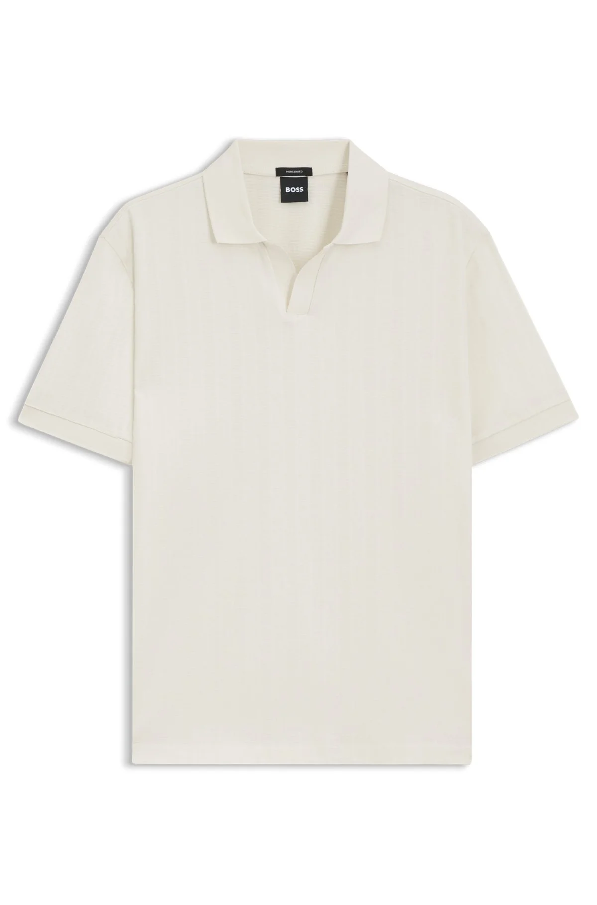 COTTON-JACQUARD POLO SHIRT WITH JOHNNY COLLAR - 1