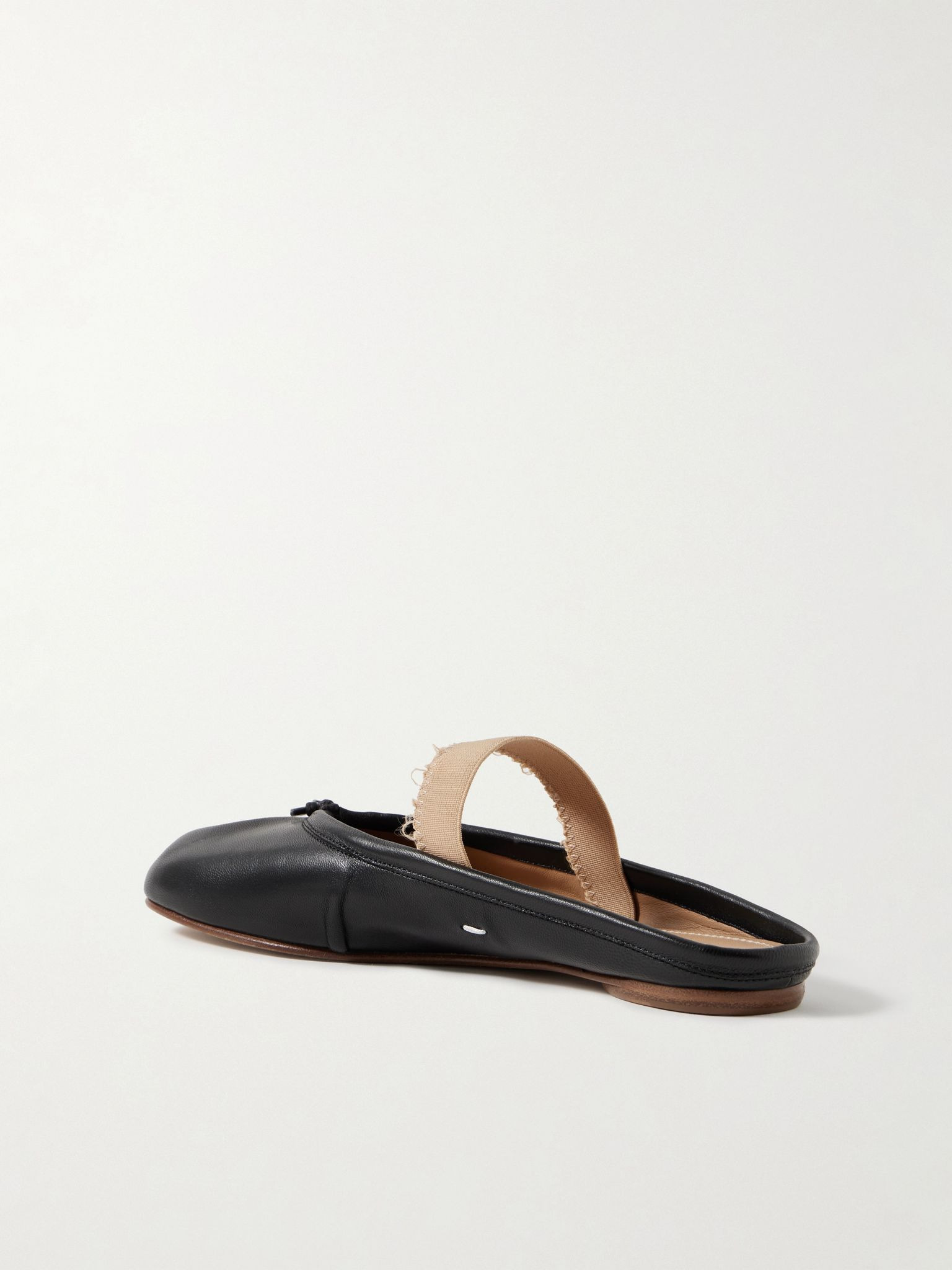 Tabi frayed split-toe leather ballet flats Black - 3