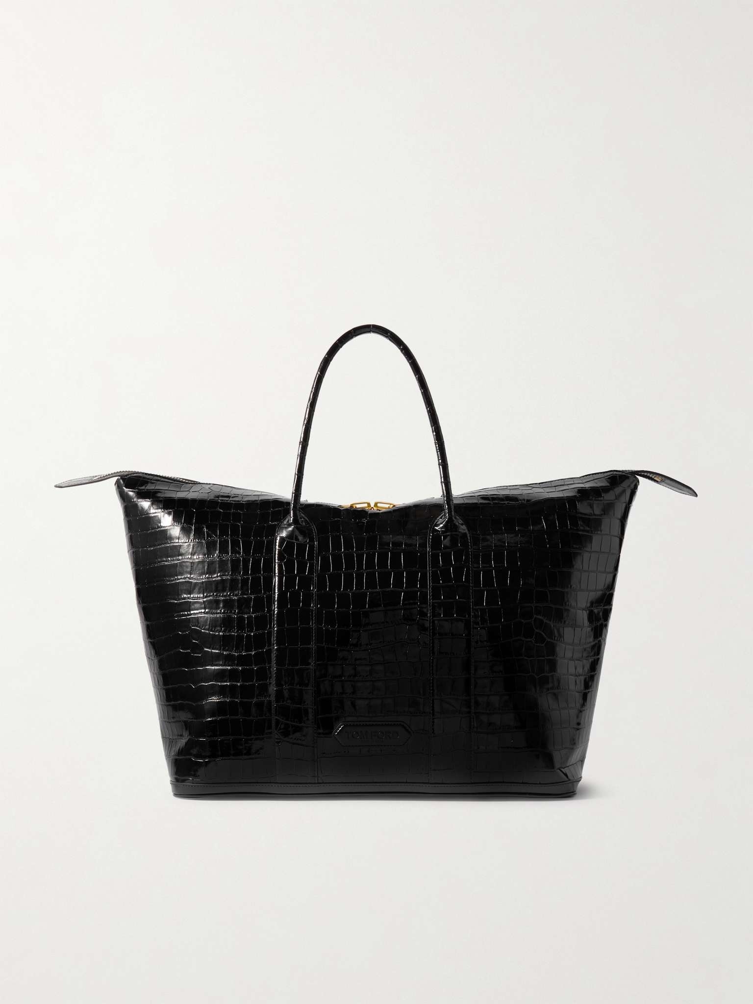 Croc-Effect Patent-Leather Tote Bag - 1