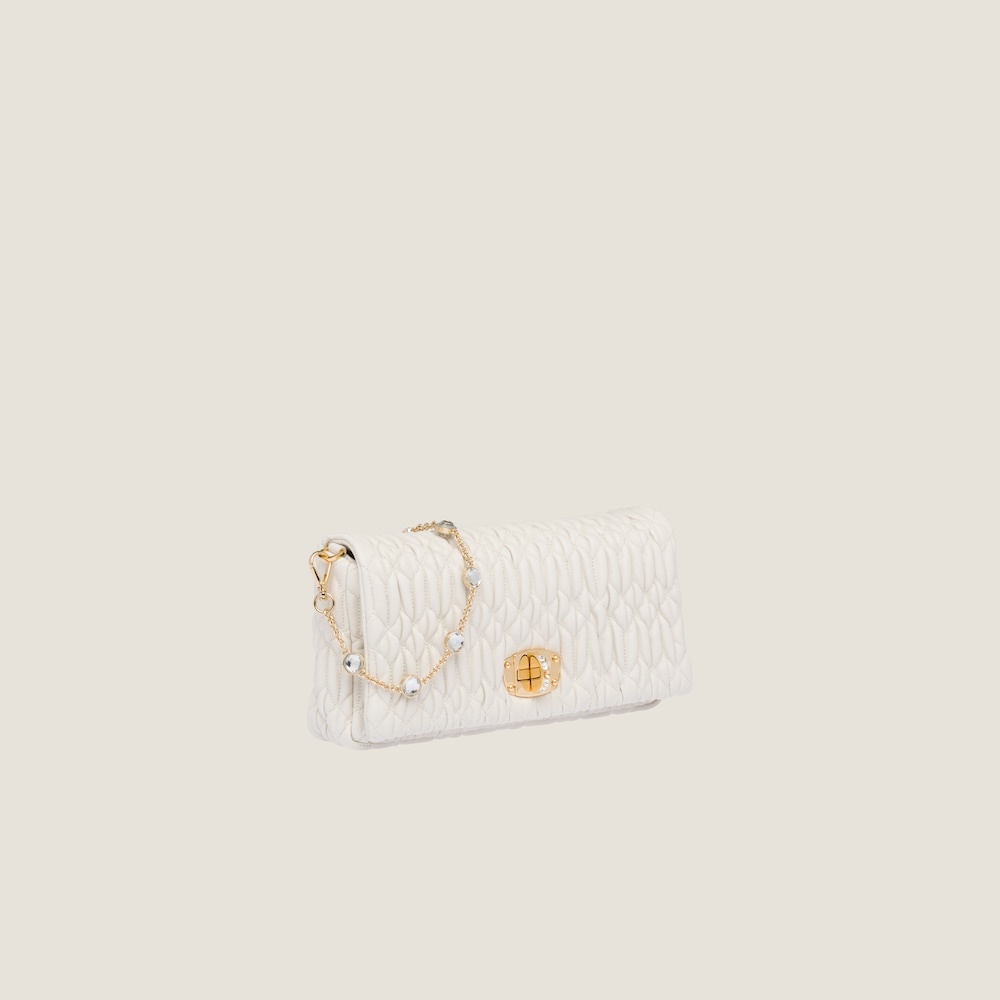 Miu Crystal Cloqué Nappa leather bag - 2