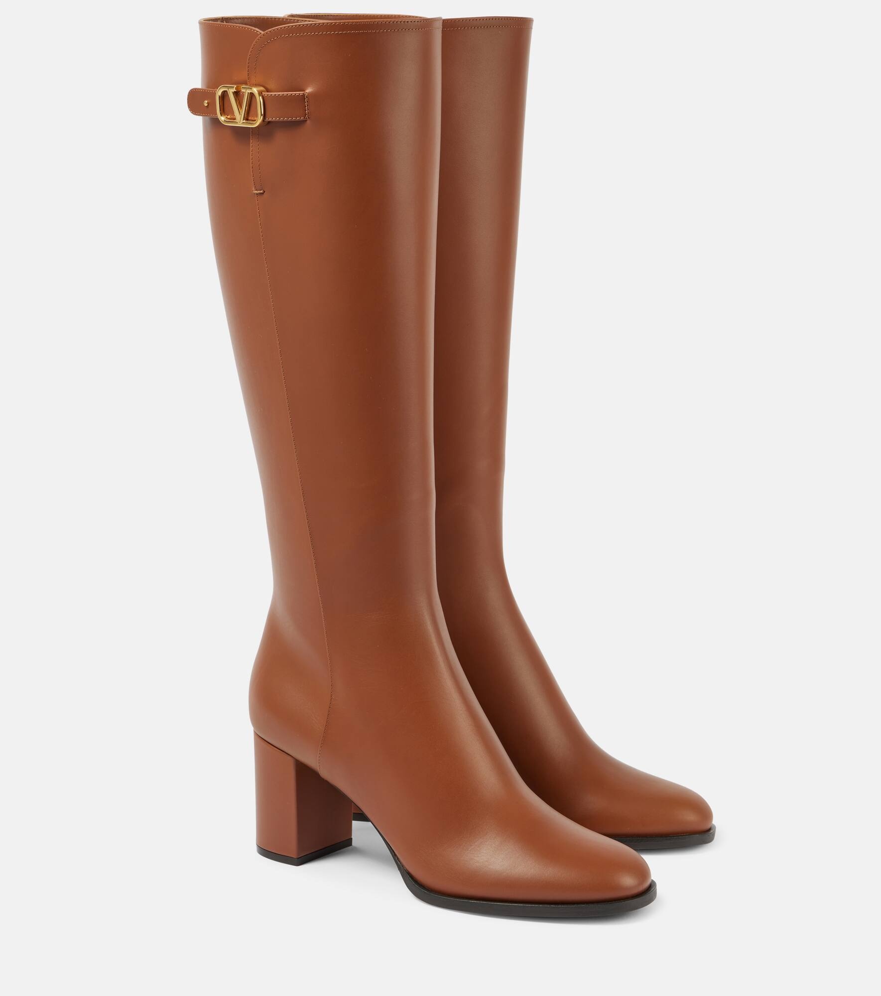 Vlogo Signature leather knee-high boots - 1