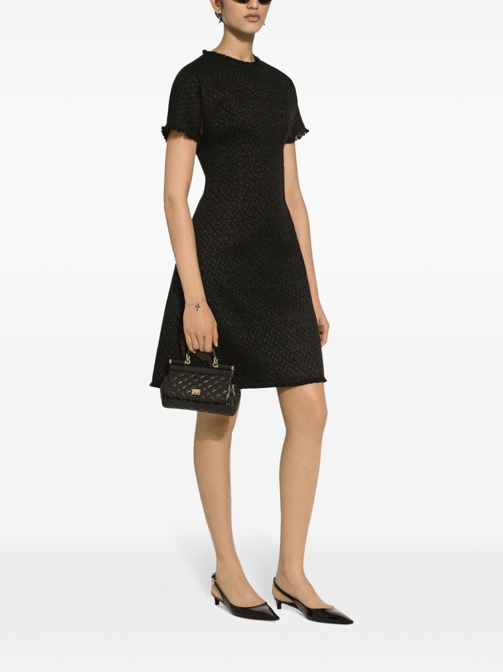 appliquÃ©-logo bouclÃ© mini dress - 2