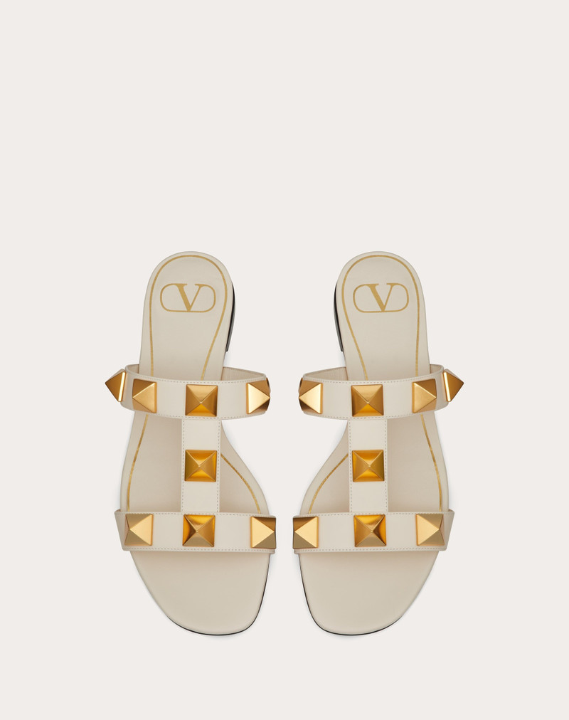 FLAT ROMAN STUD CALFSKIN SLIDE SANDAL 4