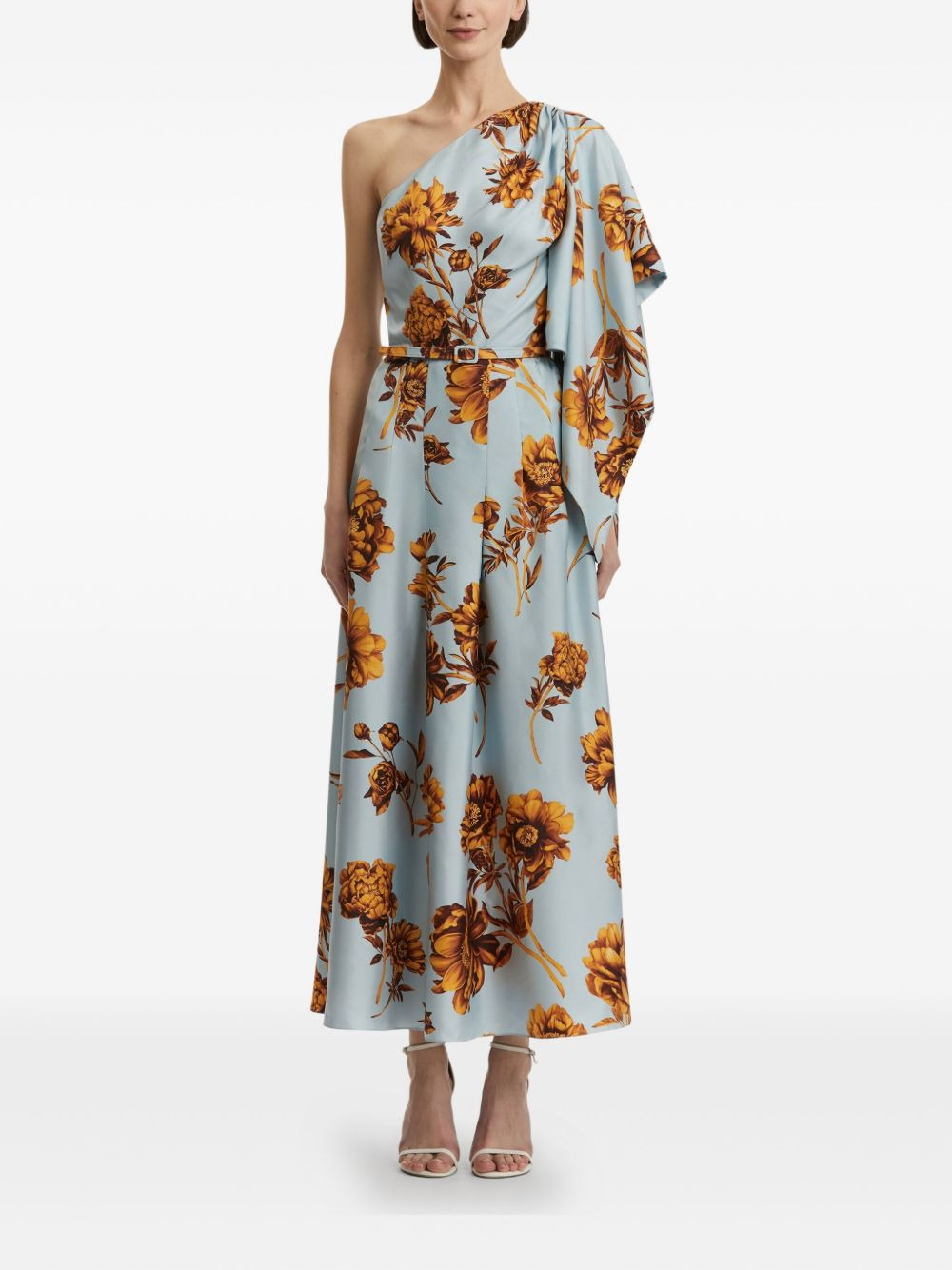 one-shoulder floral-print maxi dress - 2