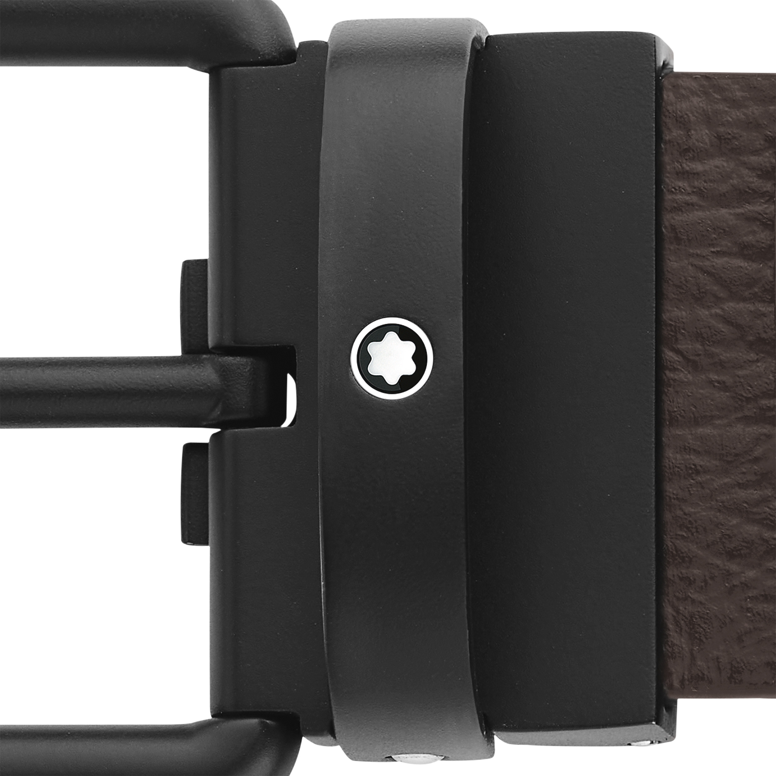 Brown/black 35 mm reversible leather belt - 3