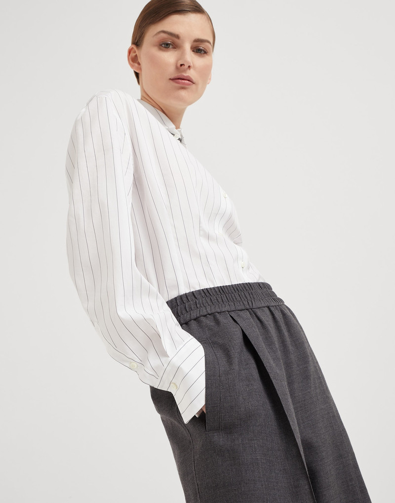 Virgin wool organza loose track trousers 3