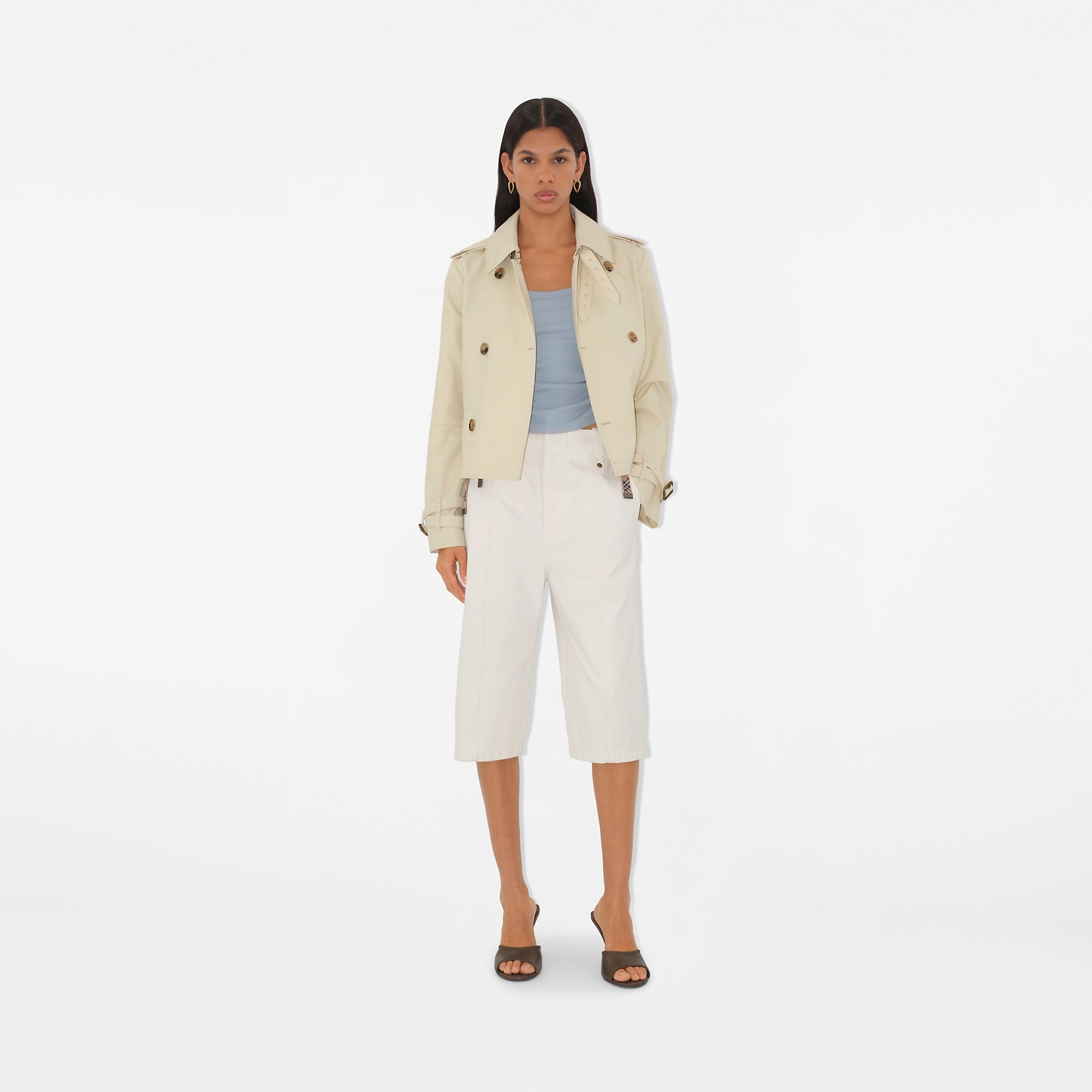 Check Trim Stretch Cotton Vest - 4