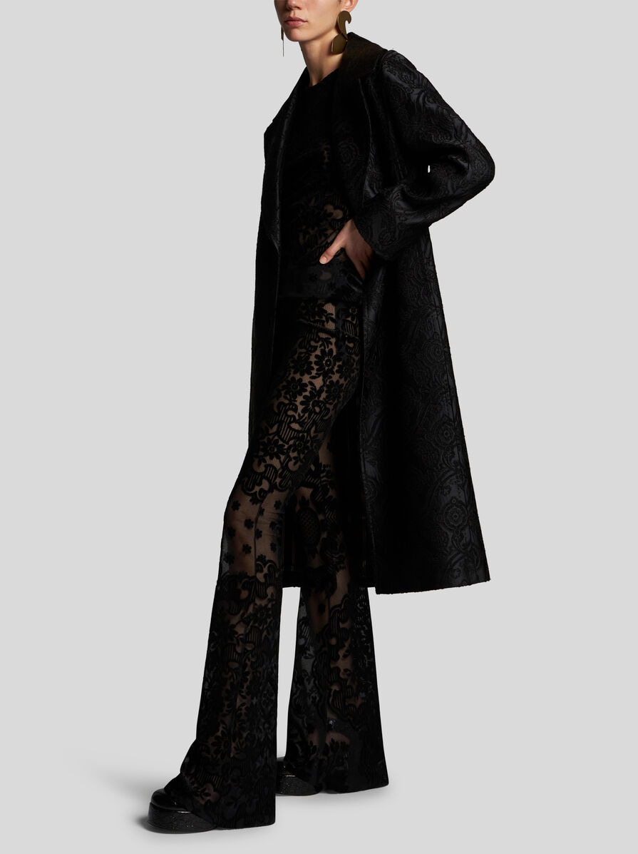 TULLE AND JACQUARD VELVET TROUSERS - 4