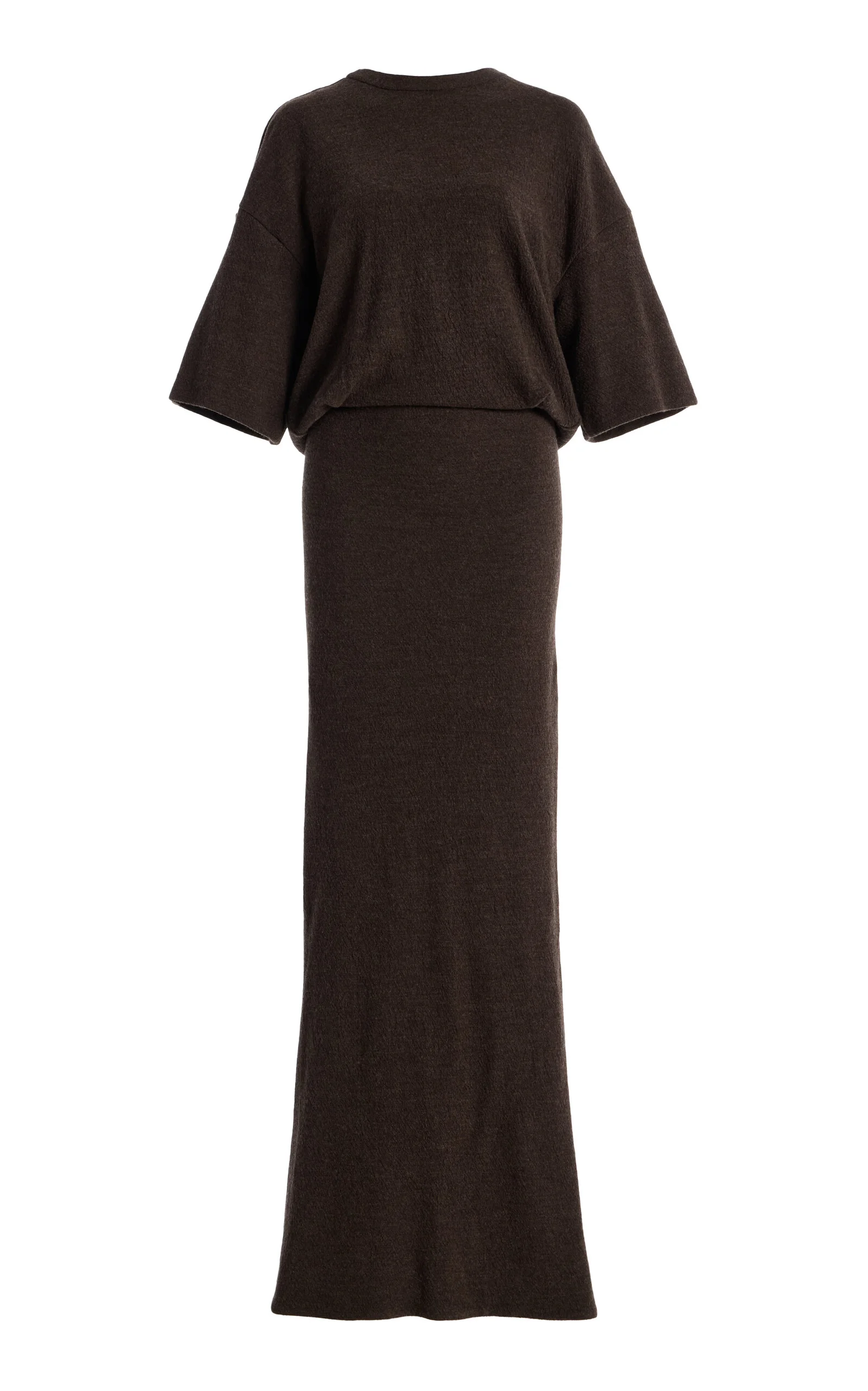 Marlin Open-Back Wool Maxi Dress brown - 1