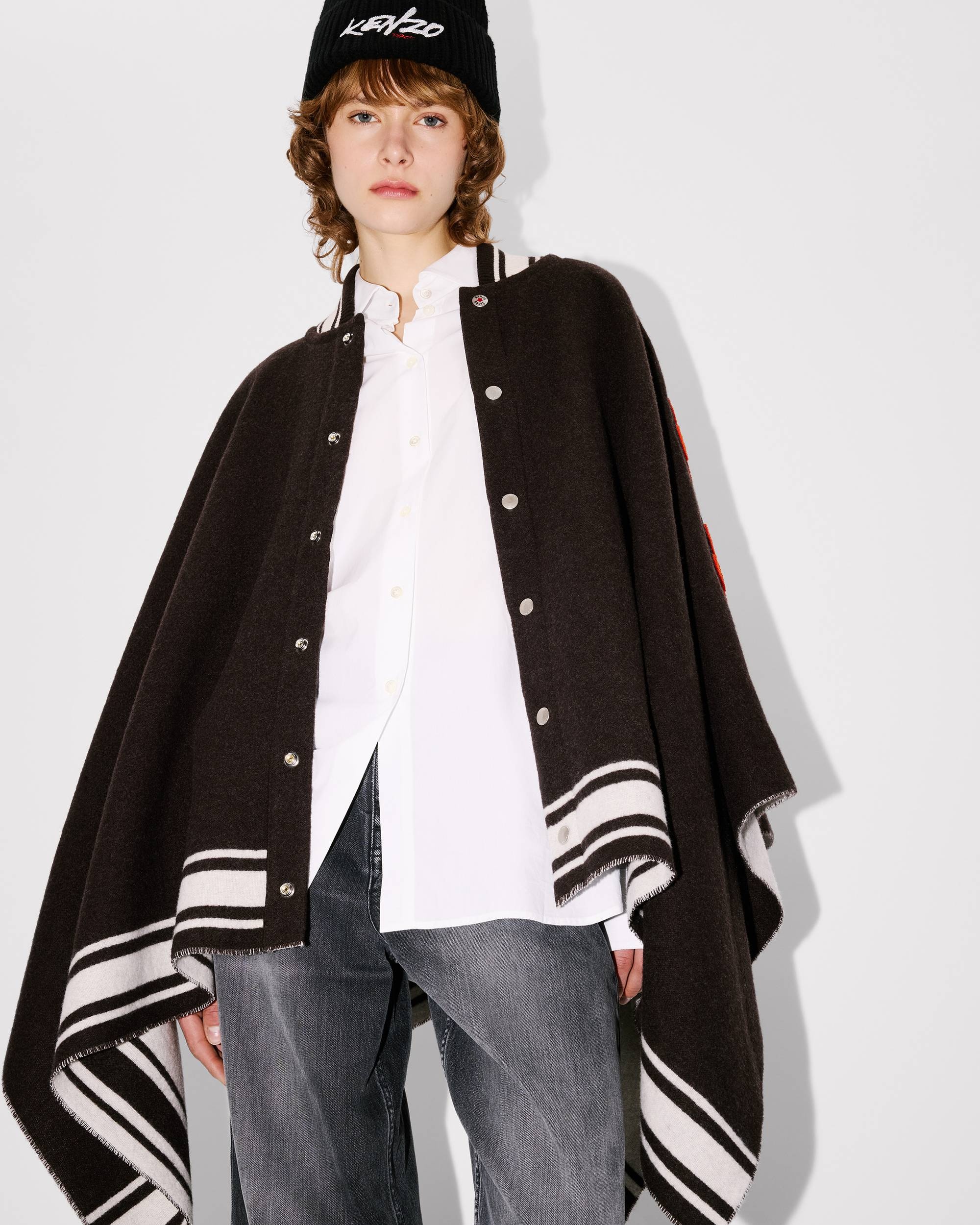 'Kenzo x Futura 2000' poncho in wool - 5