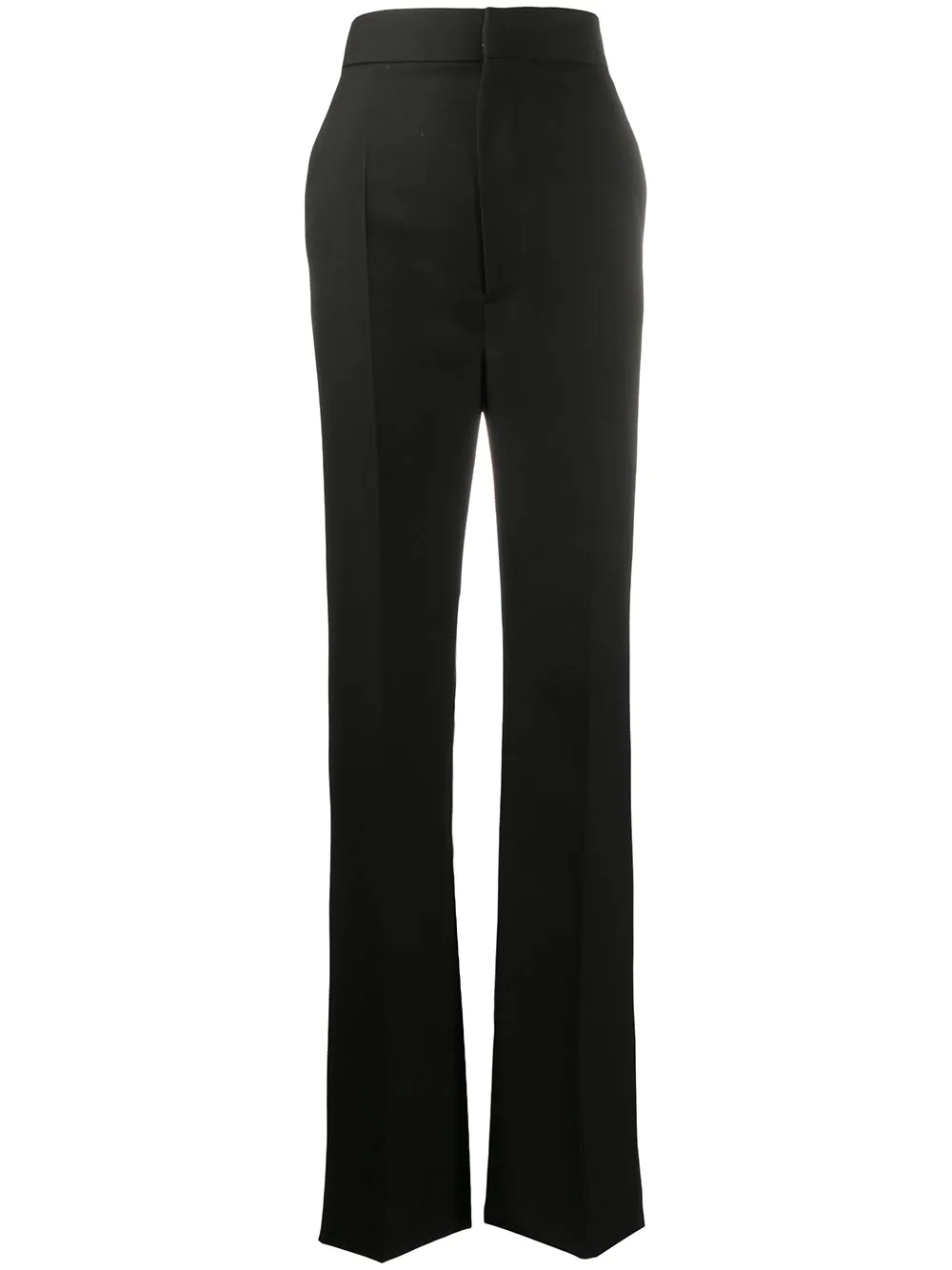 black straight-leg trousers - 1