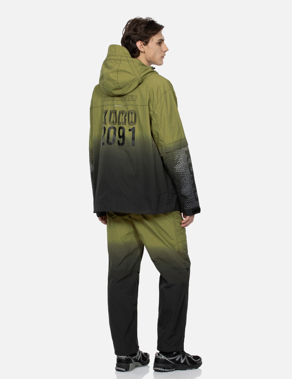 Dip Dye Double Sleeves Relax Fit Windbreaker - 3