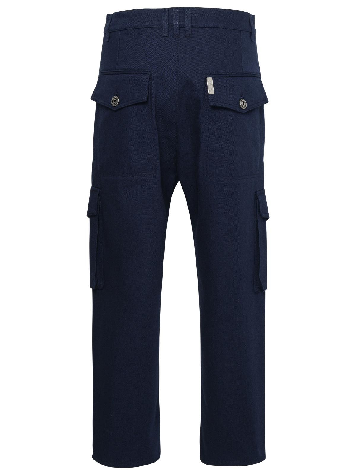 Balmain Blue Cotton Trousers - 3