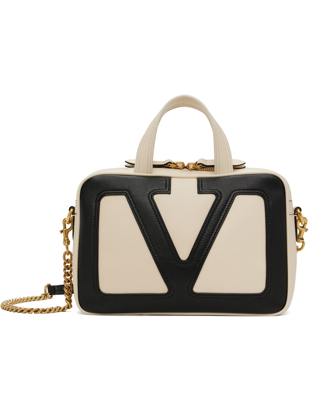 Off-White & Black Viva Superstar Nappa Leather Bag - 1