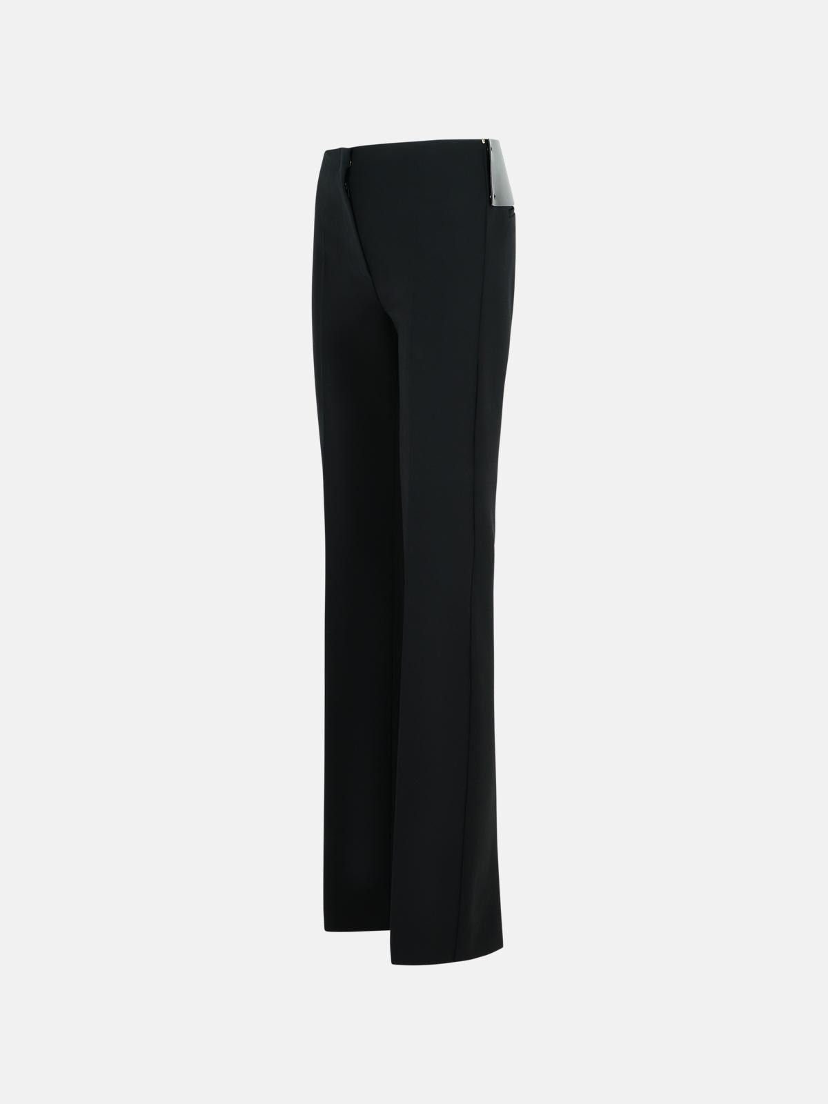 'ANGOLO' BLACK VISCOSE PANTS - 2