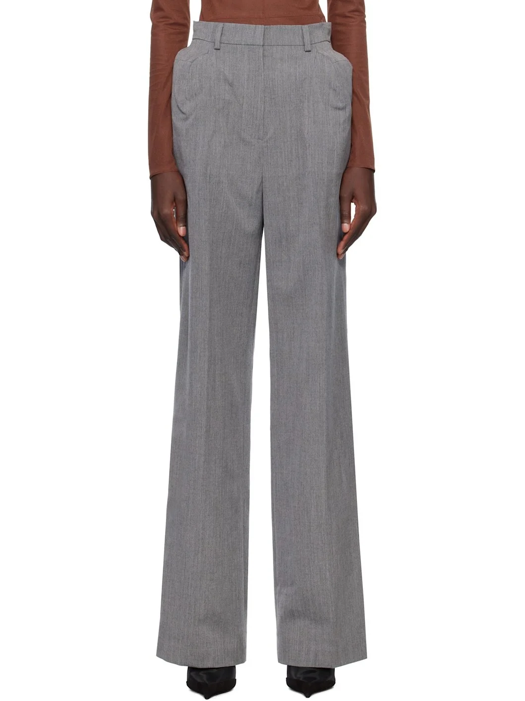 Gray Shoulder Puff Trousers - 1
