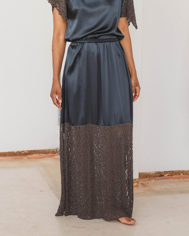 Olin Skirt - Silk Satin and Lace 1