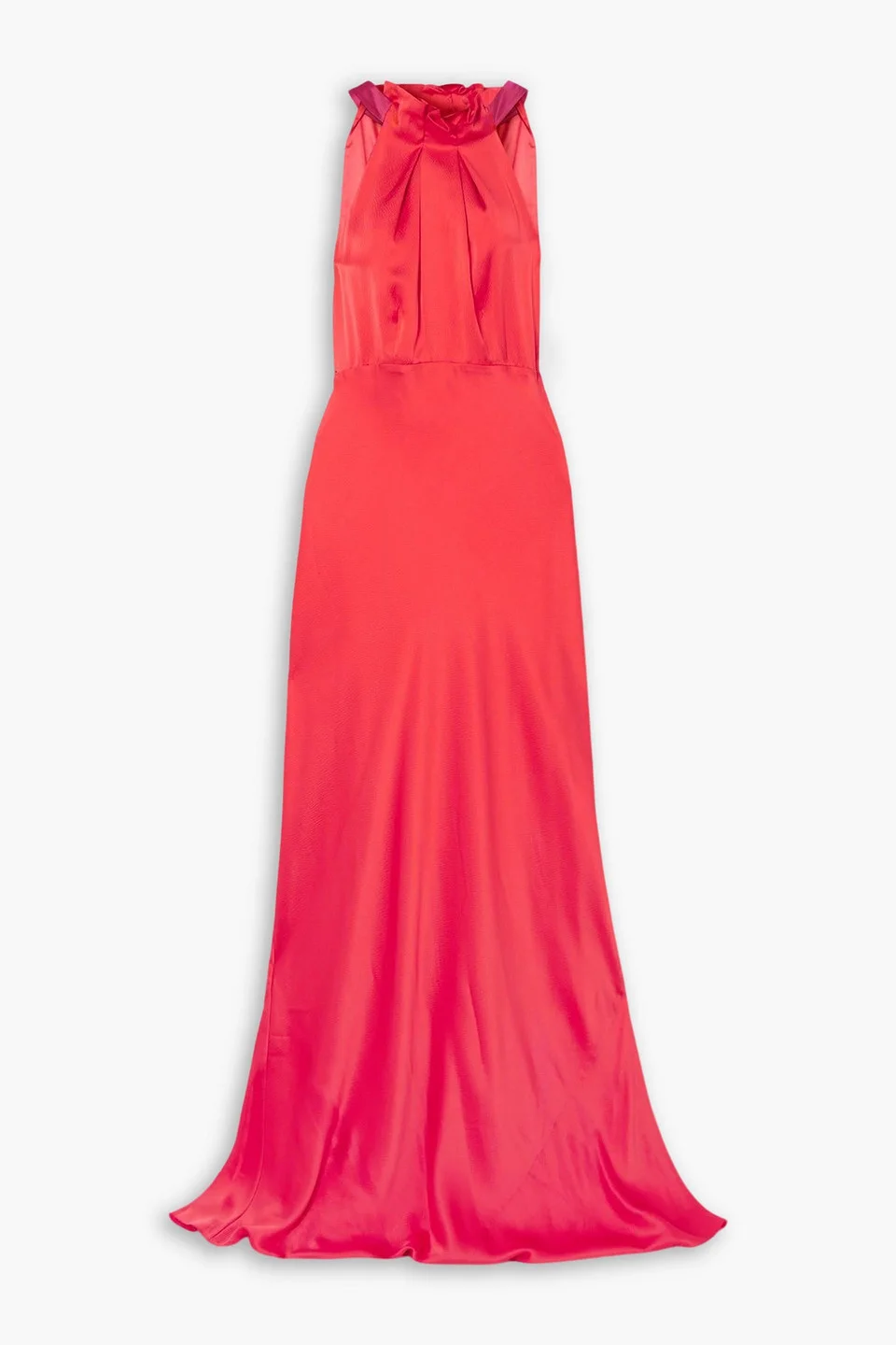 Michelle ruffled hammered silk-satin maxi dress - 1