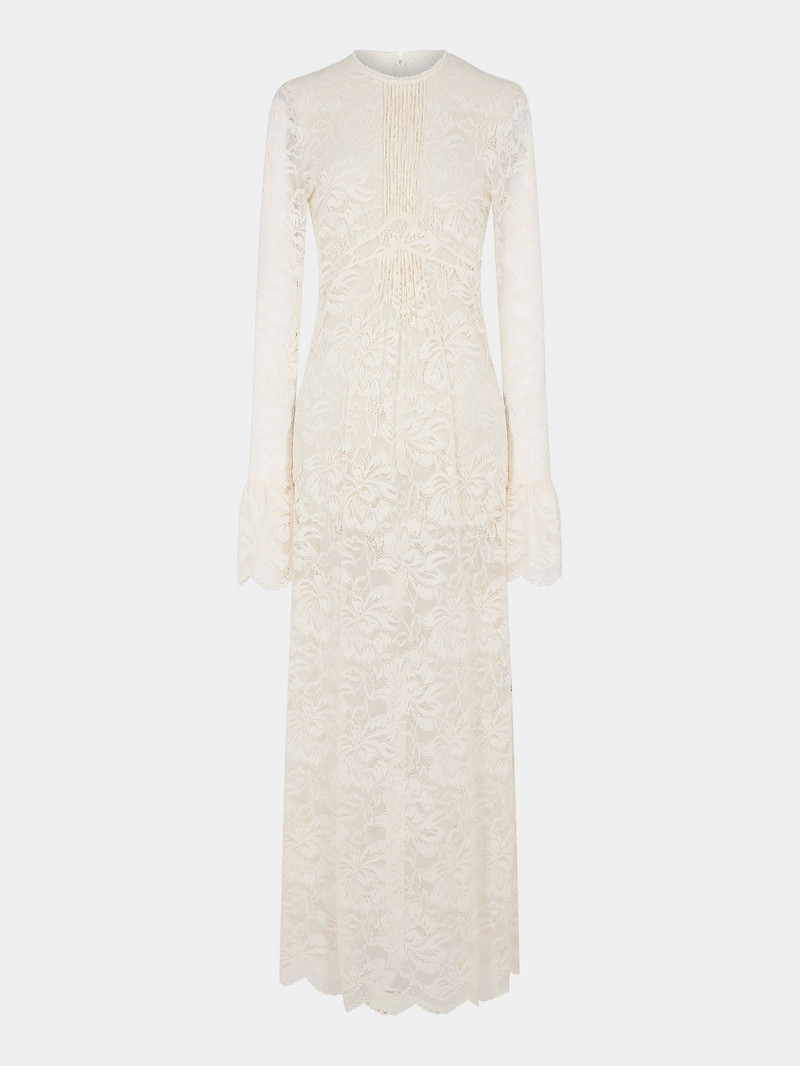 LONG IVORY LACE DRESS 1