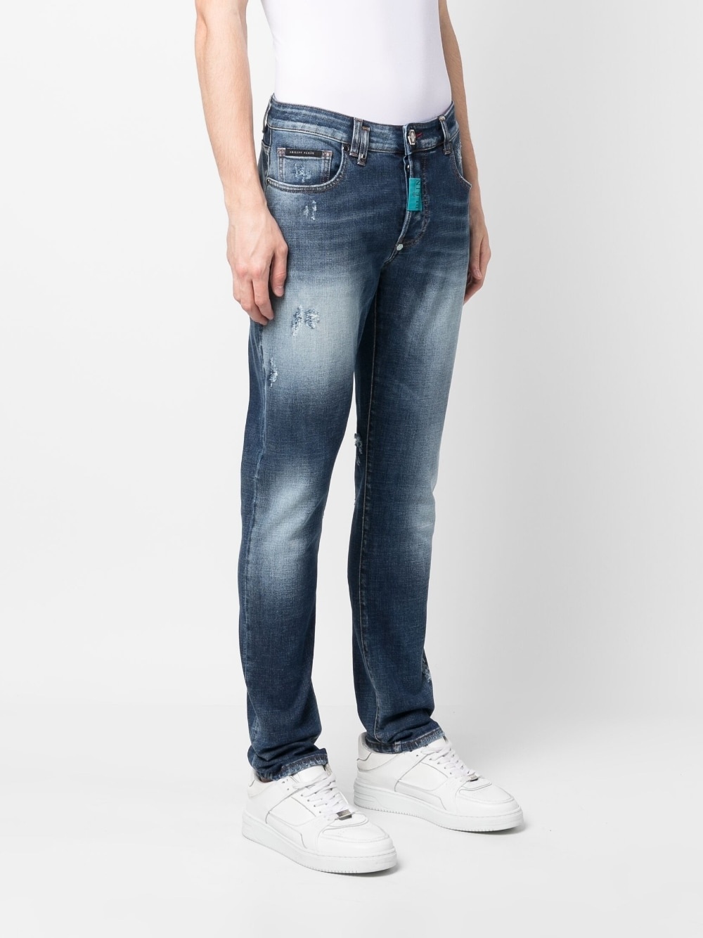 logo-patch straight-leg jeans - 3