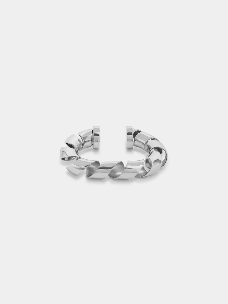 SILVER XL LINK TWIST CUFF 1