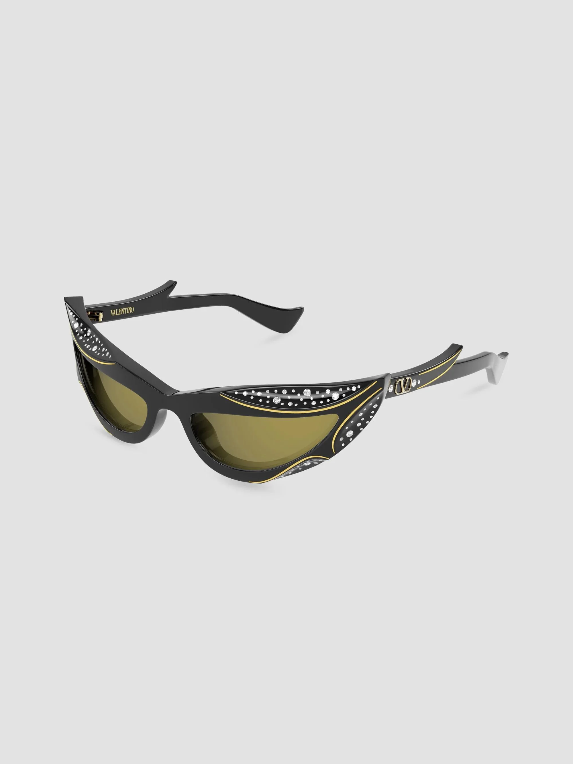 Women's V Logo Vg0073S La Gattara 56MM Crystal Directional Sunglasses - Black - 1