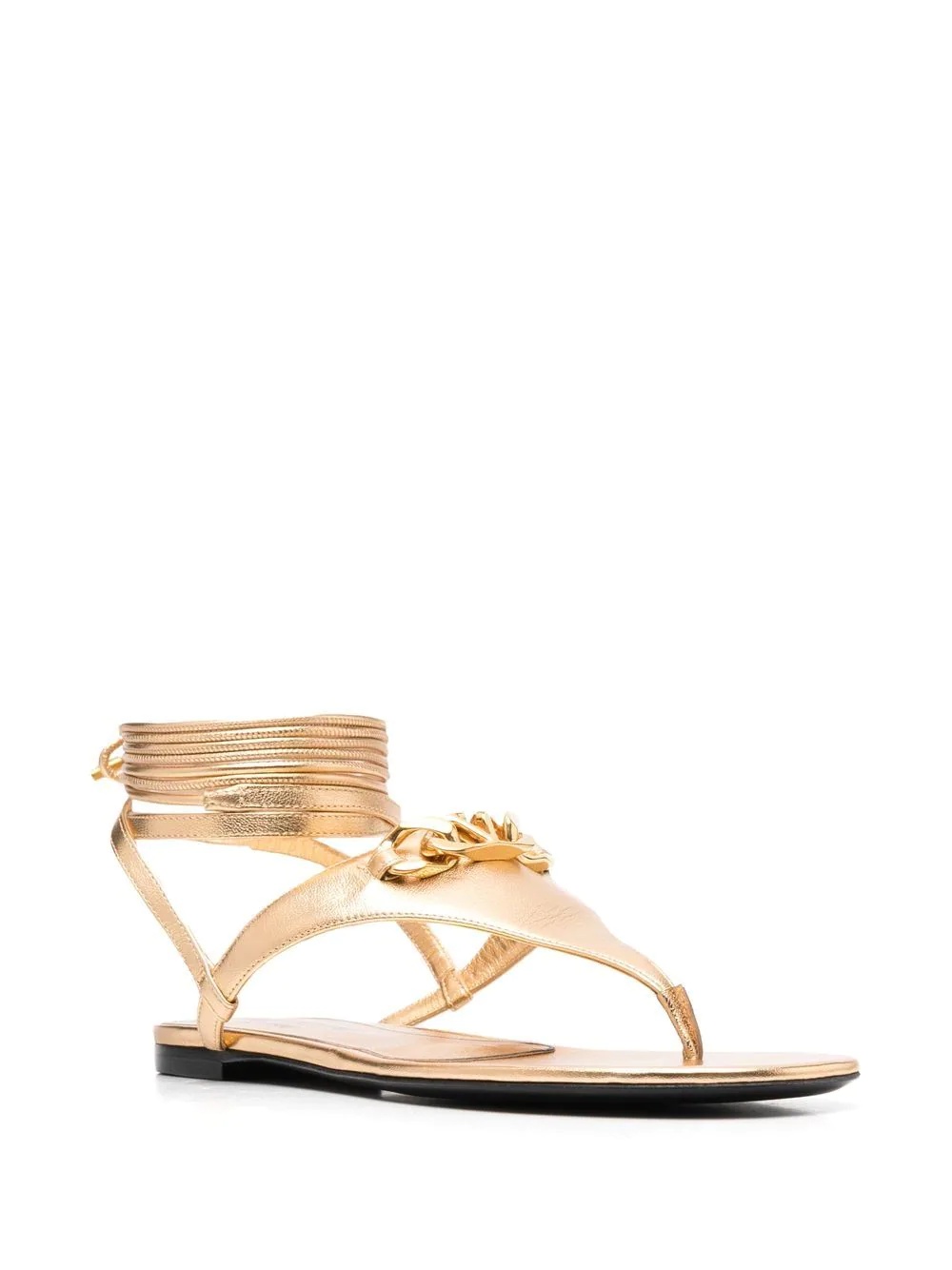 VLogo leather sandals - 2
