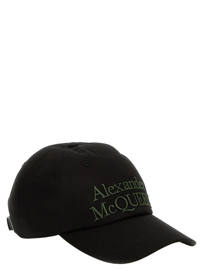 Alexander McQueen Logo Embroidery Cap Hats Black outlook
